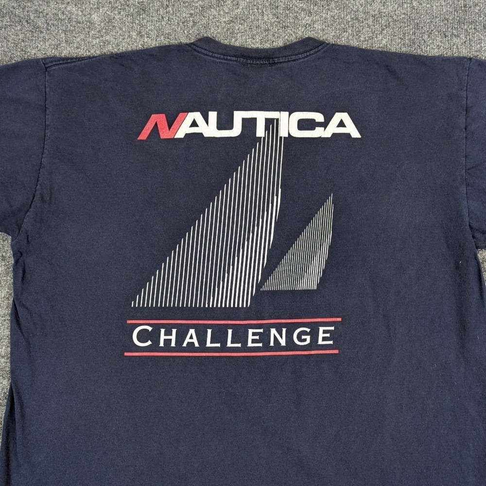 Nautica Challenge Vintage Navy Blue Graphic T-Shirt XXL Made in USA - Picture 5 of 11